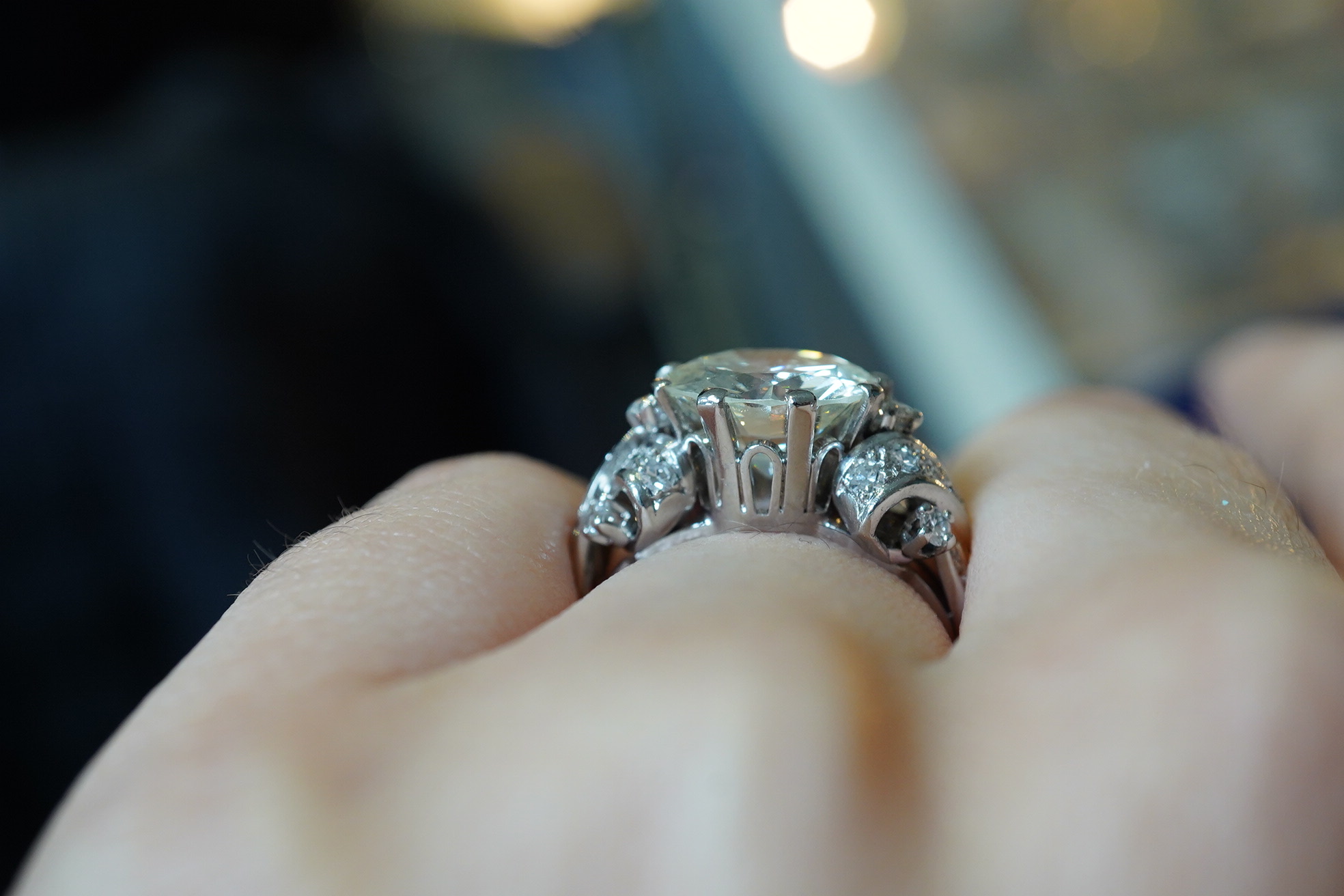 A diamond ring, mid 20th century